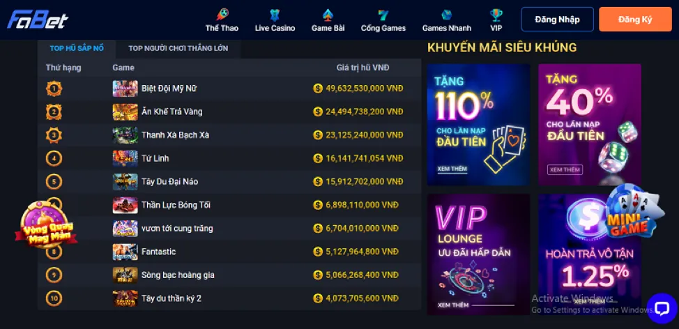 Chương Trình VIP & Thưởng Thành Viên Thân Thiết